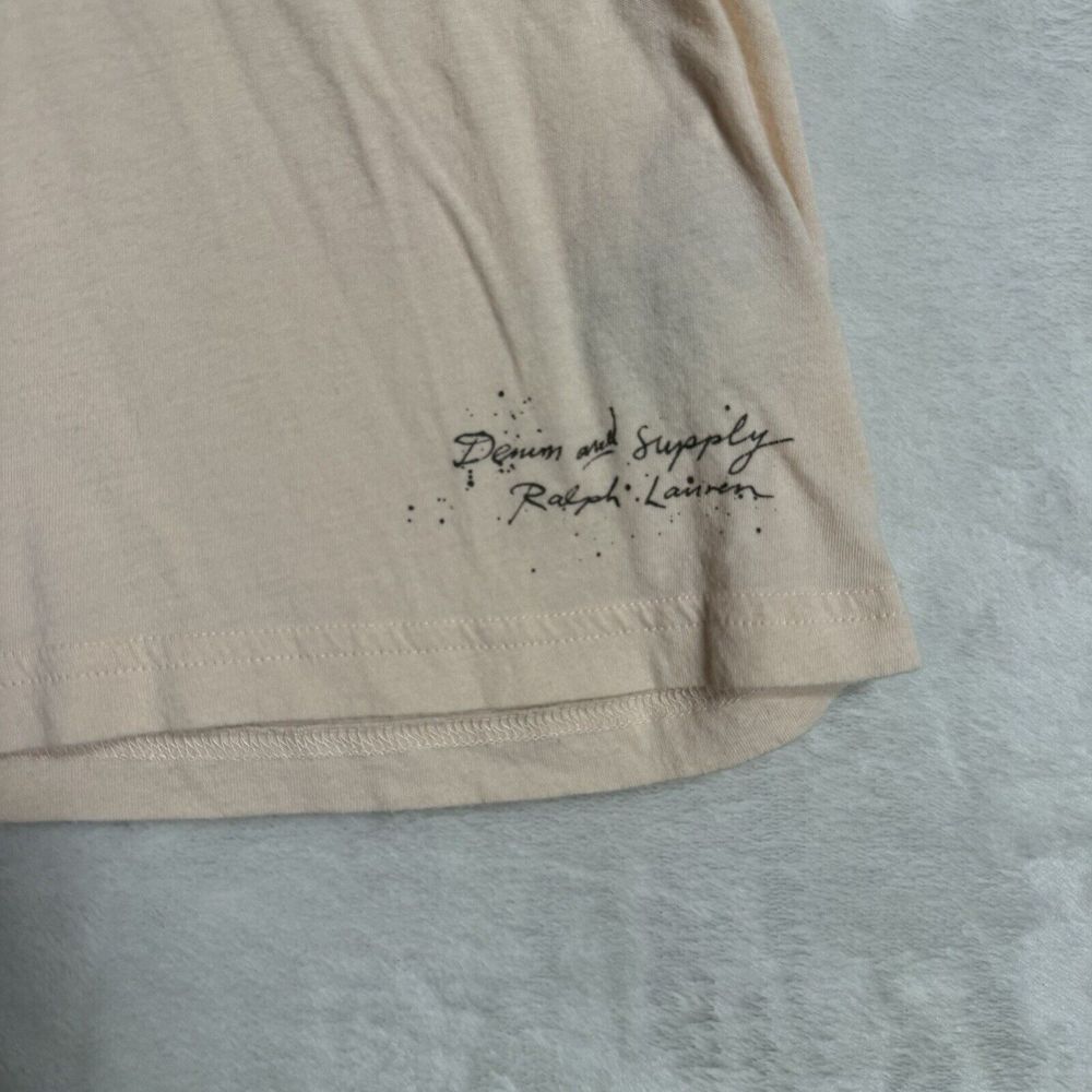 Denim & Supply Ralph Lauren Cream Crop Top with Black Graphic - Picture 8 of 11